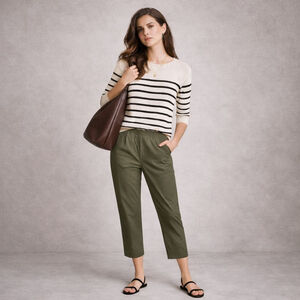 Akris Punto Olive Pull-On Crop Pants Size 8
